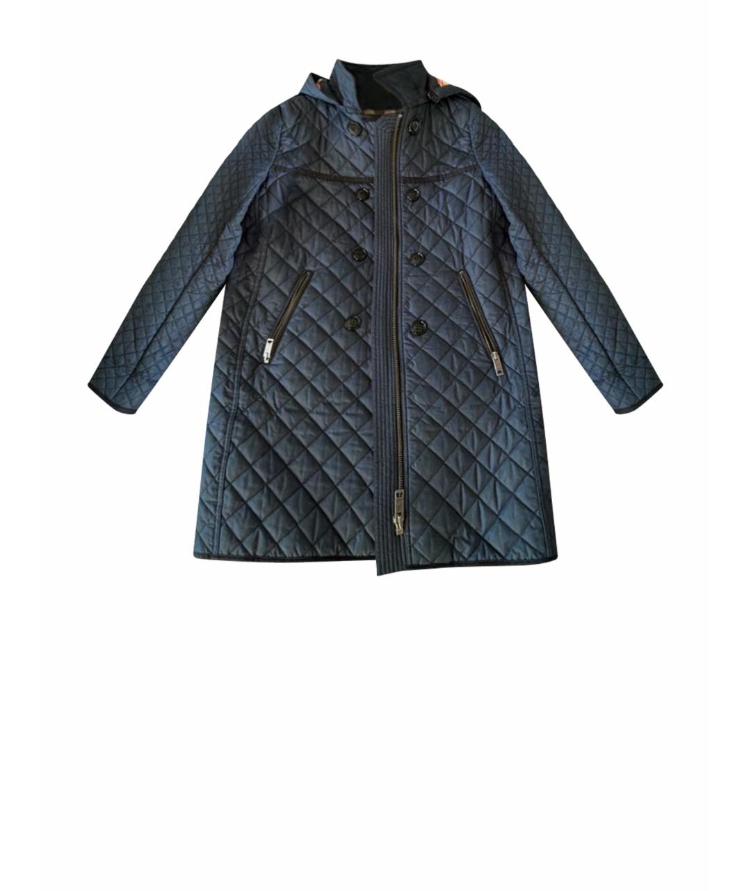 BURBERRY Темно-синяя полиэстеровая куртка, фото 1