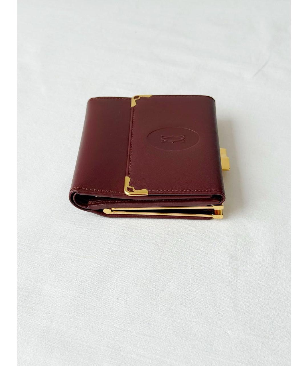 CARTIER Бордовый кожаный кошелек, фото 2