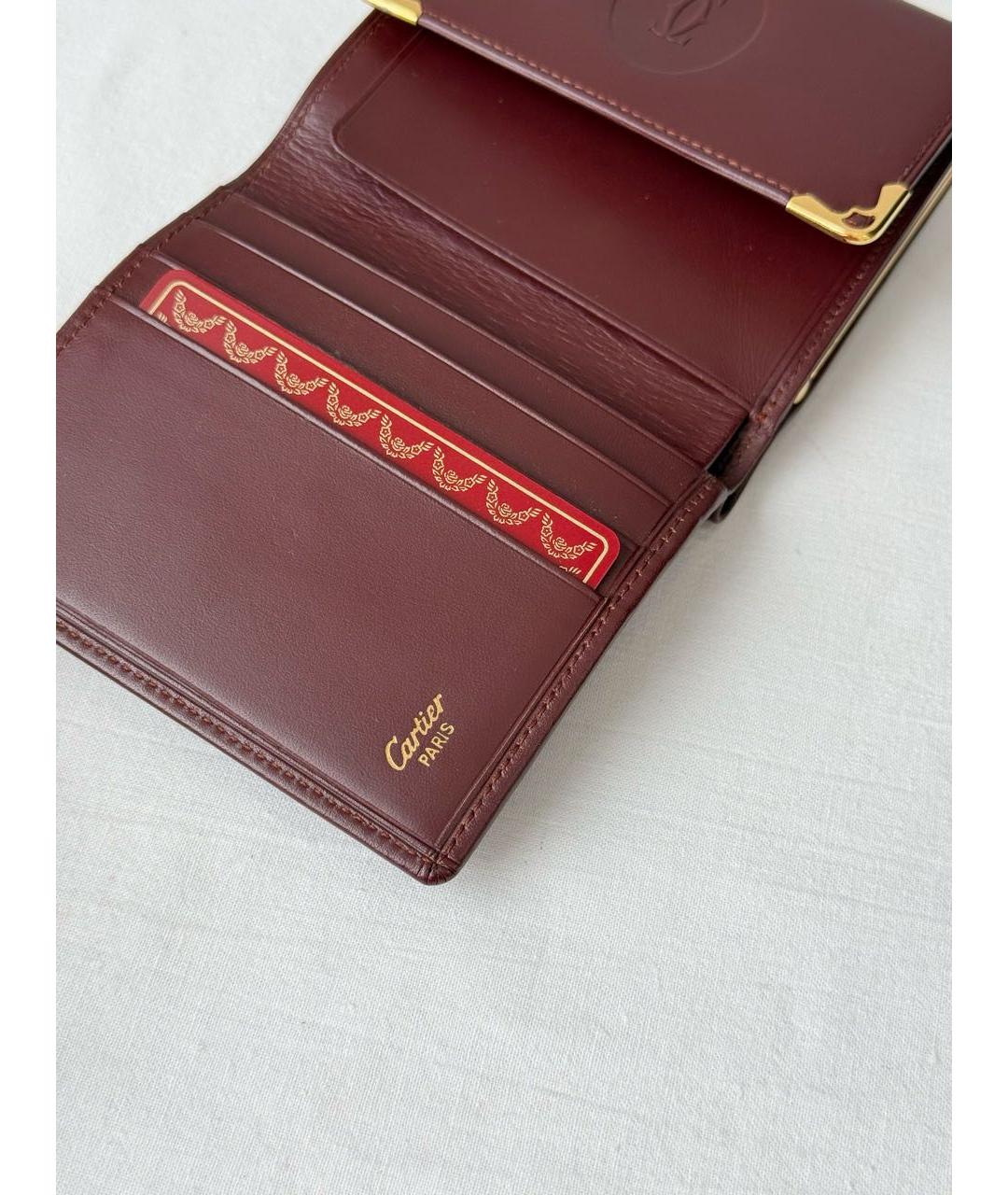CARTIER Бордовый кожаный кошелек, фото 7