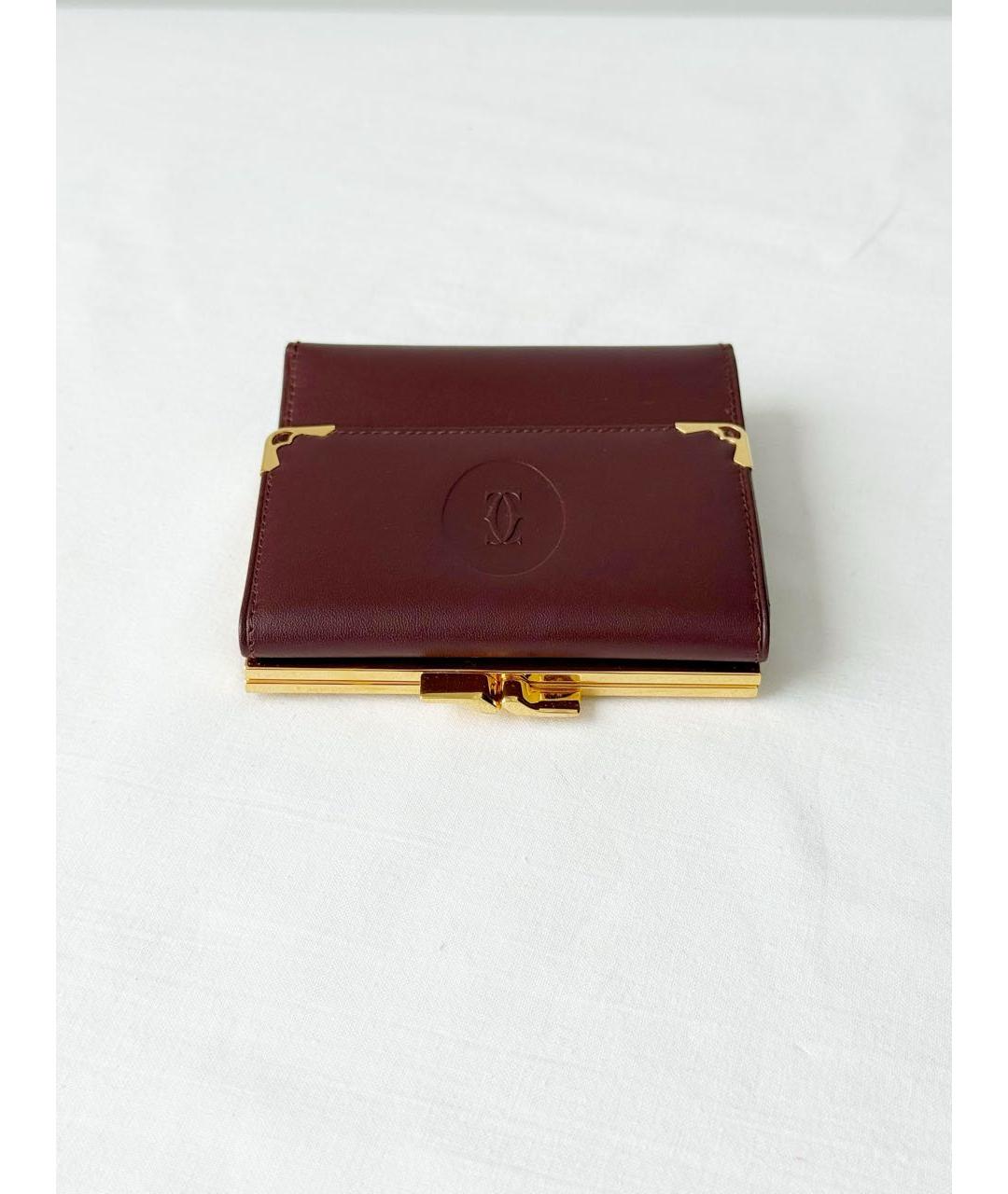 CARTIER Бордовый кожаный кошелек, фото 4
