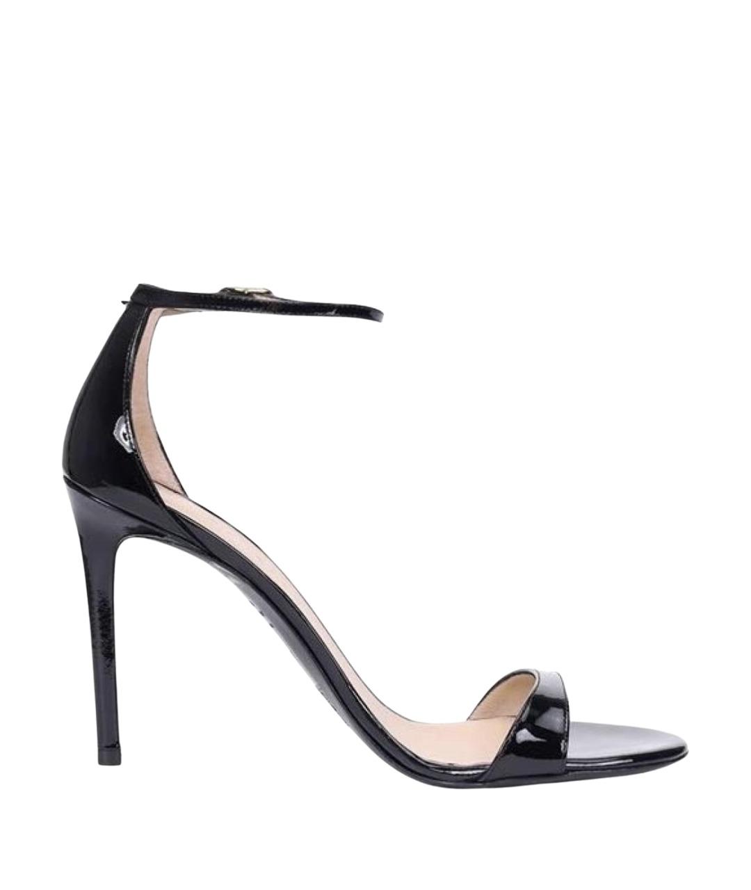 STUART WEITZMAN Черные кожаные босоножки, фото 1