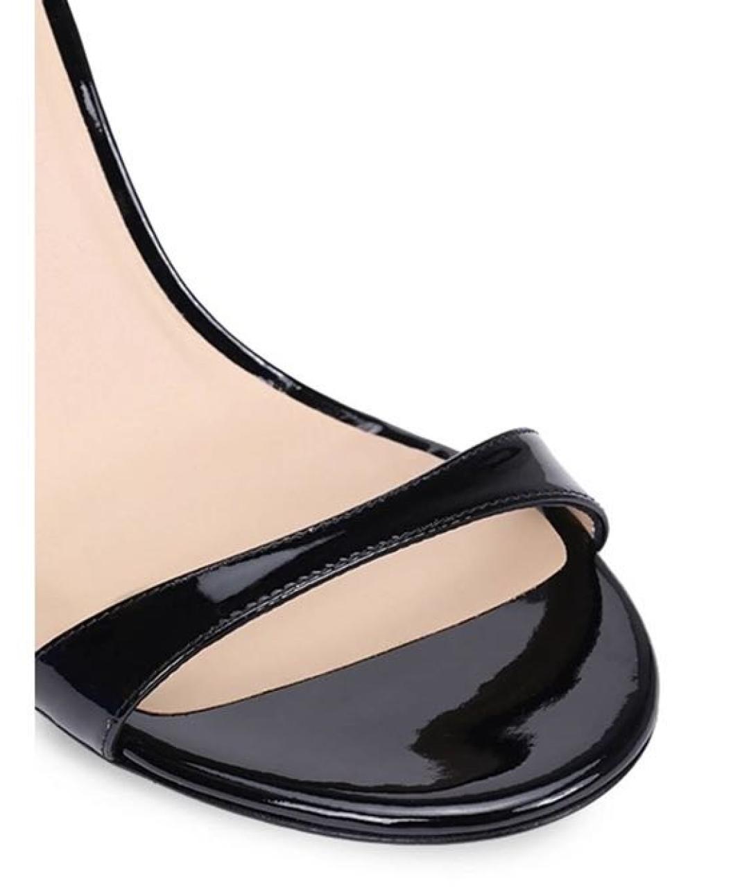 STUART WEITZMAN Черные кожаные босоножки, фото 5
