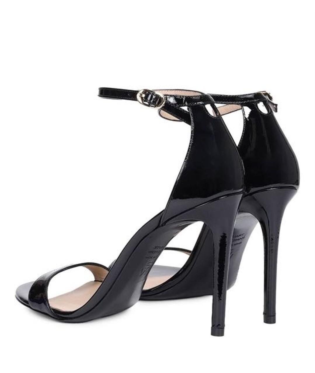 STUART WEITZMAN Черные кожаные босоножки, фото 3