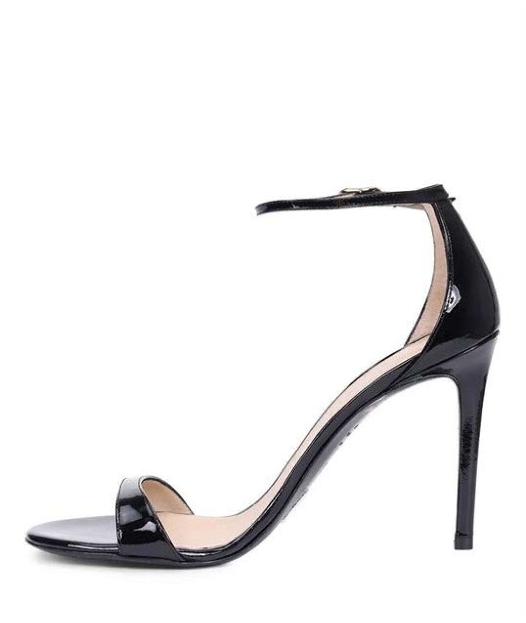 STUART WEITZMAN Черные кожаные босоножки, фото 9