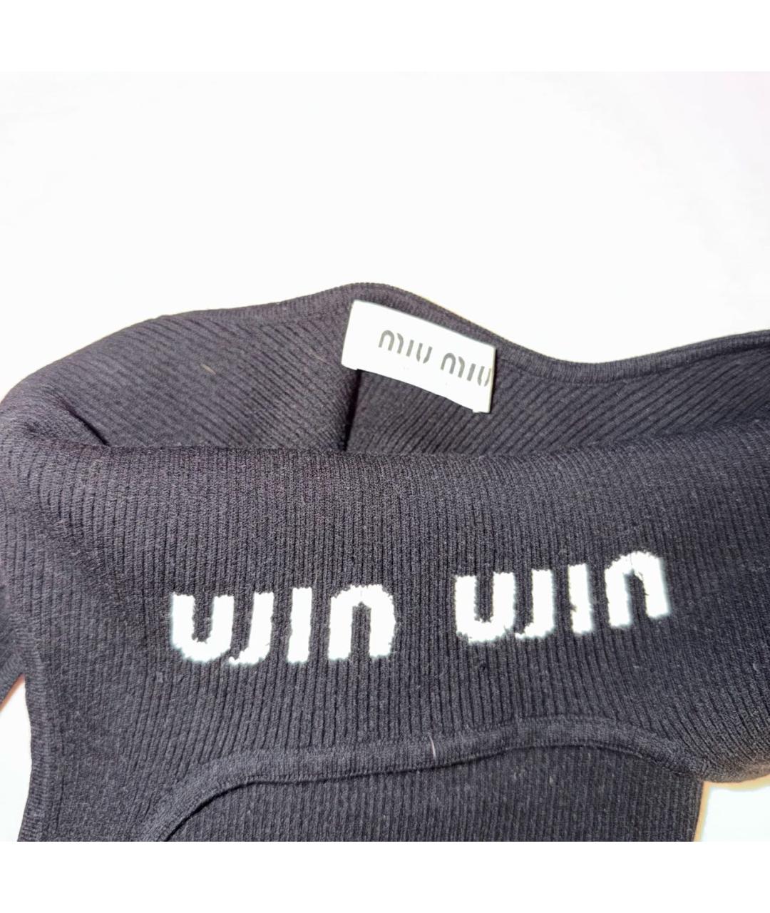 MIU MIU Черное вискозное повседневное платье, фото 4