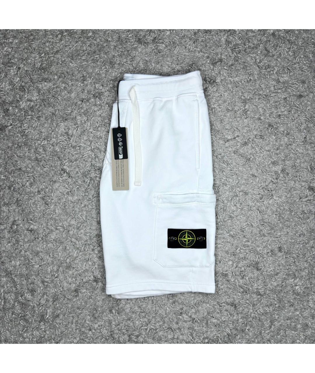 STONE ISLAND Белые хлопковые шорты, фото 6