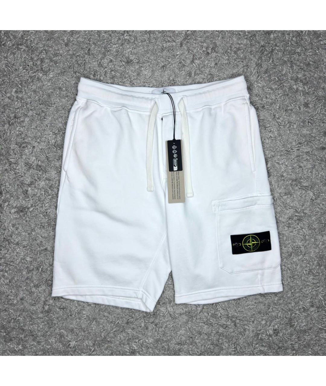 STONE ISLAND Белые хлопковые шорты, фото 2