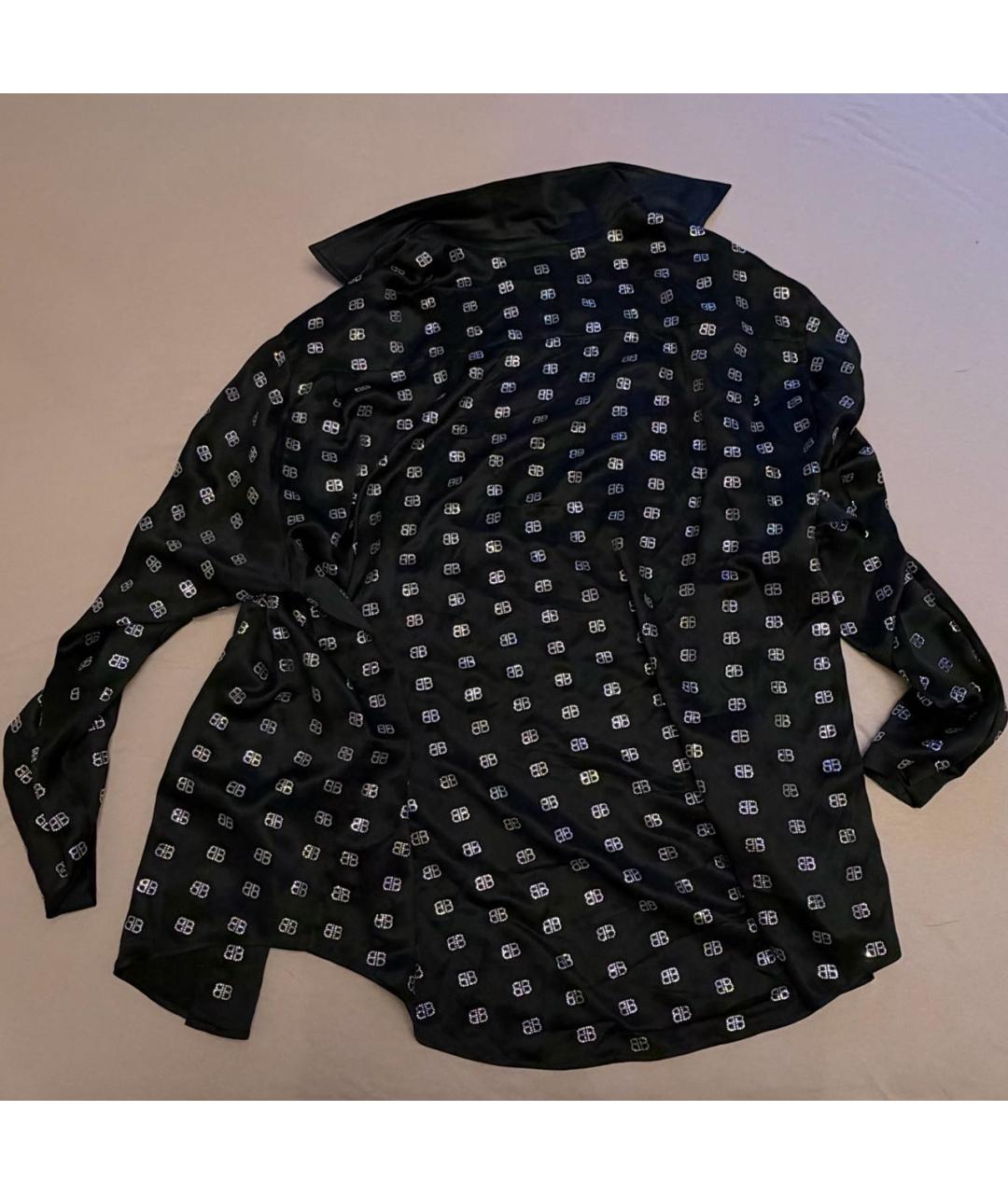 BALENCIAGA Черная шелковая рубашка, фото 4