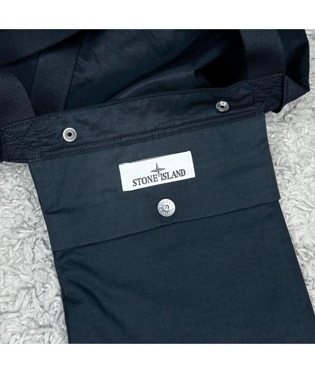 STONE ISLAND Черная тканевая сумка на плечо, фото 4