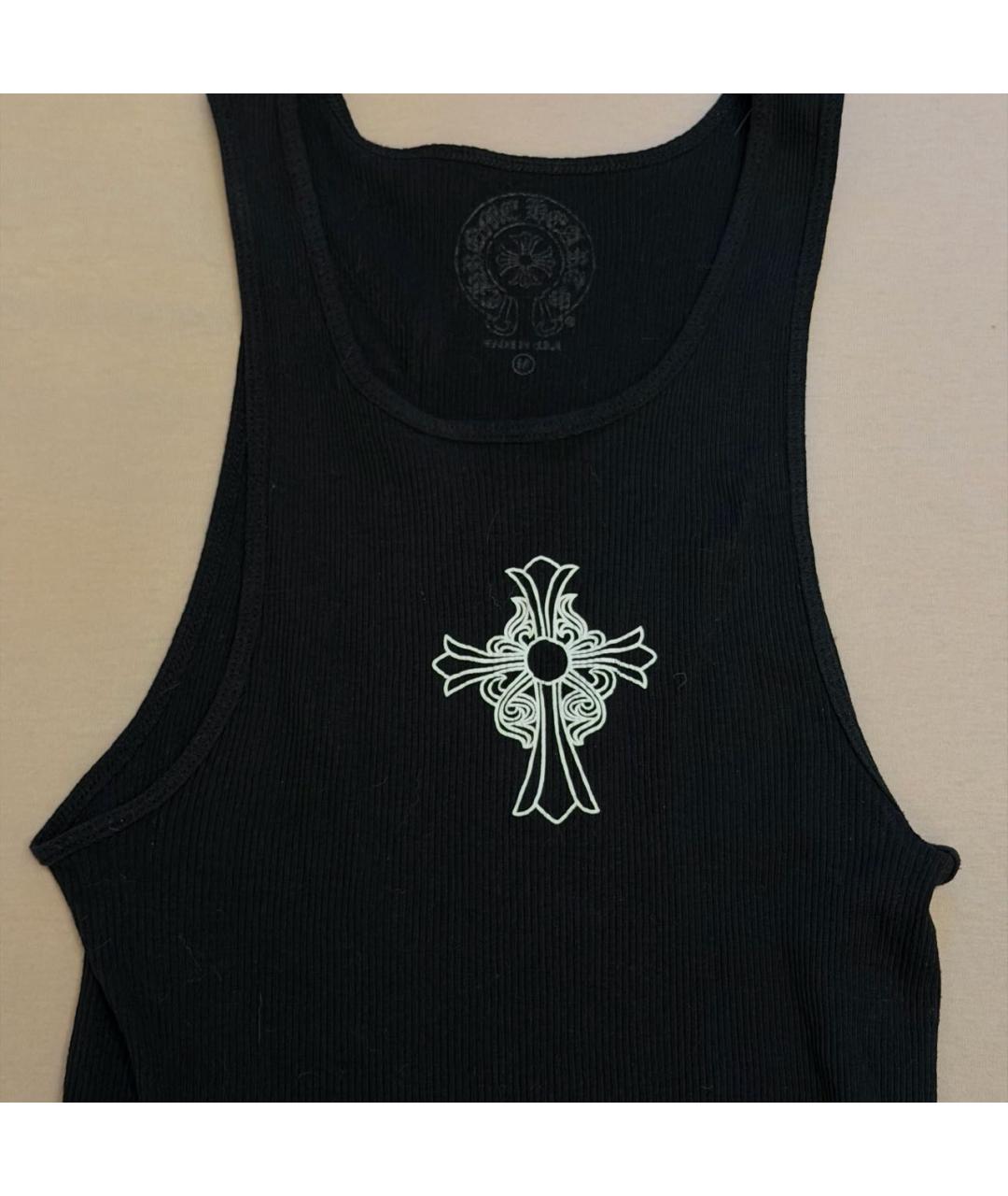CHROME HEARTS Черная хлопковая майка, фото 2
