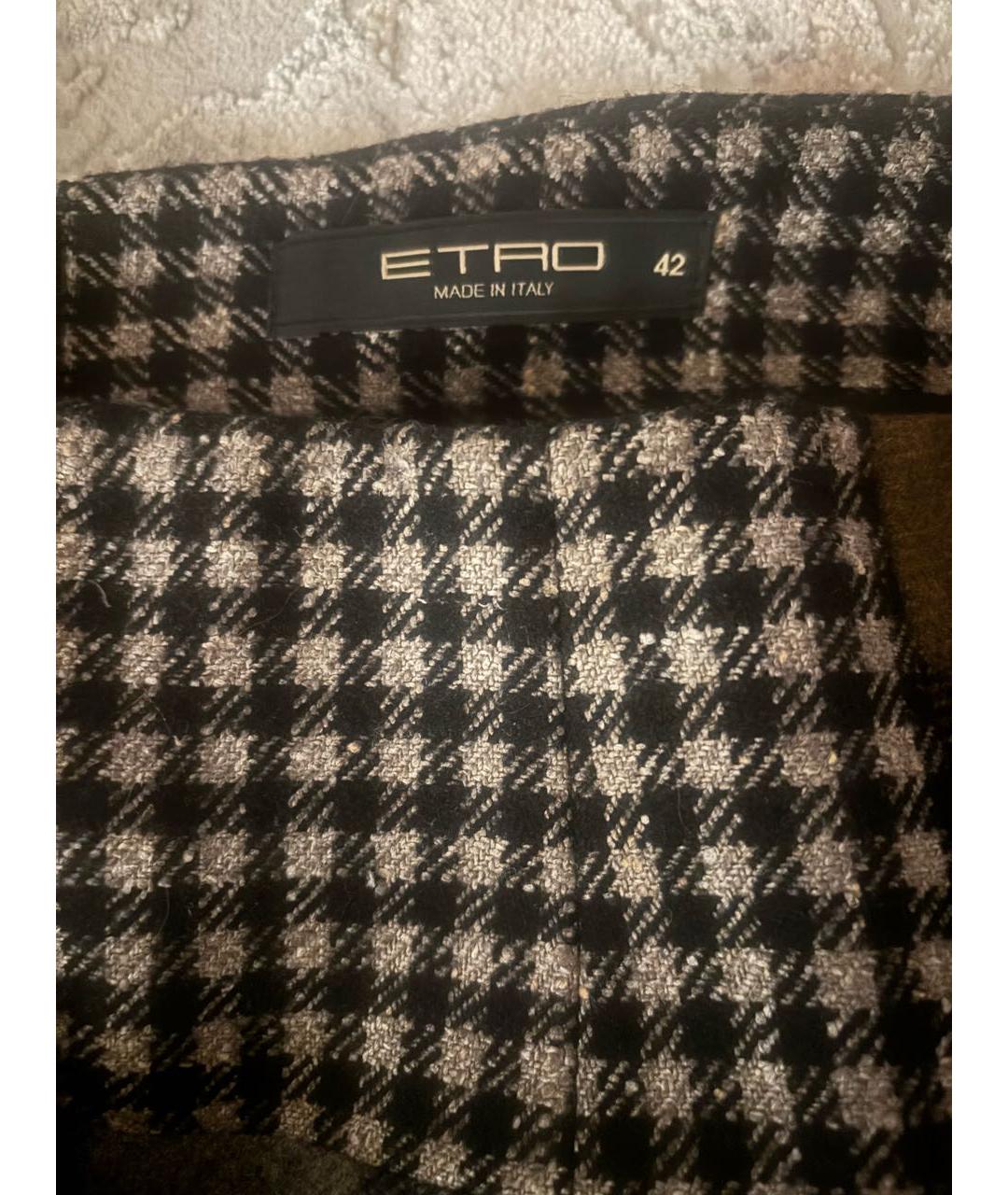 ETRO Зеленая шерстяная юбка миди, фото 2