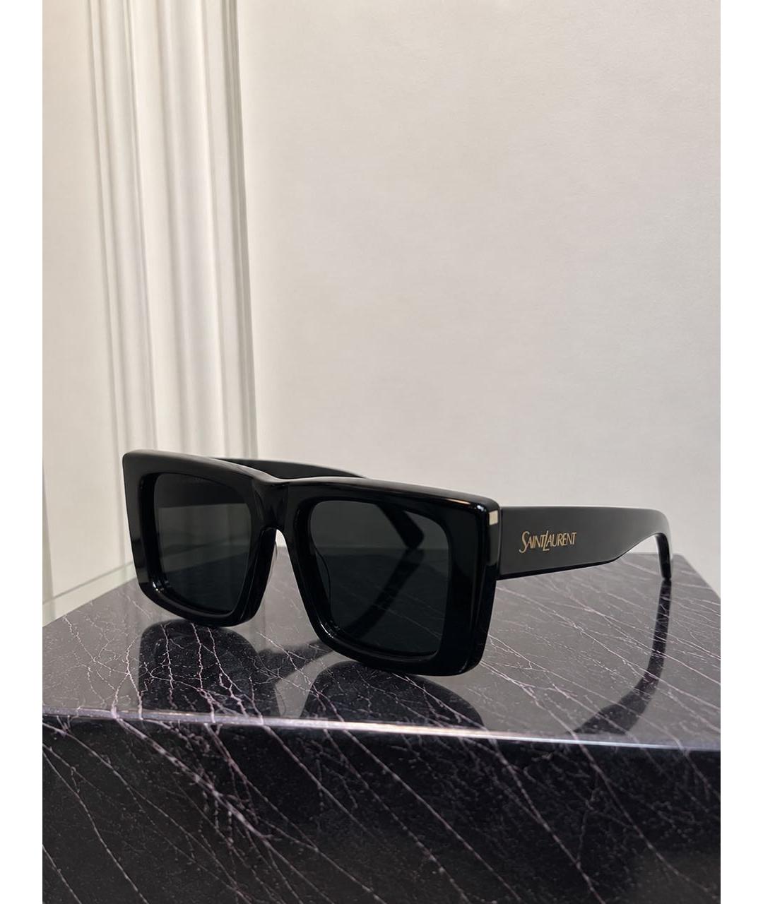 SAINT LAURENT Черные пластиковые солнцезащитные очки, фото 5