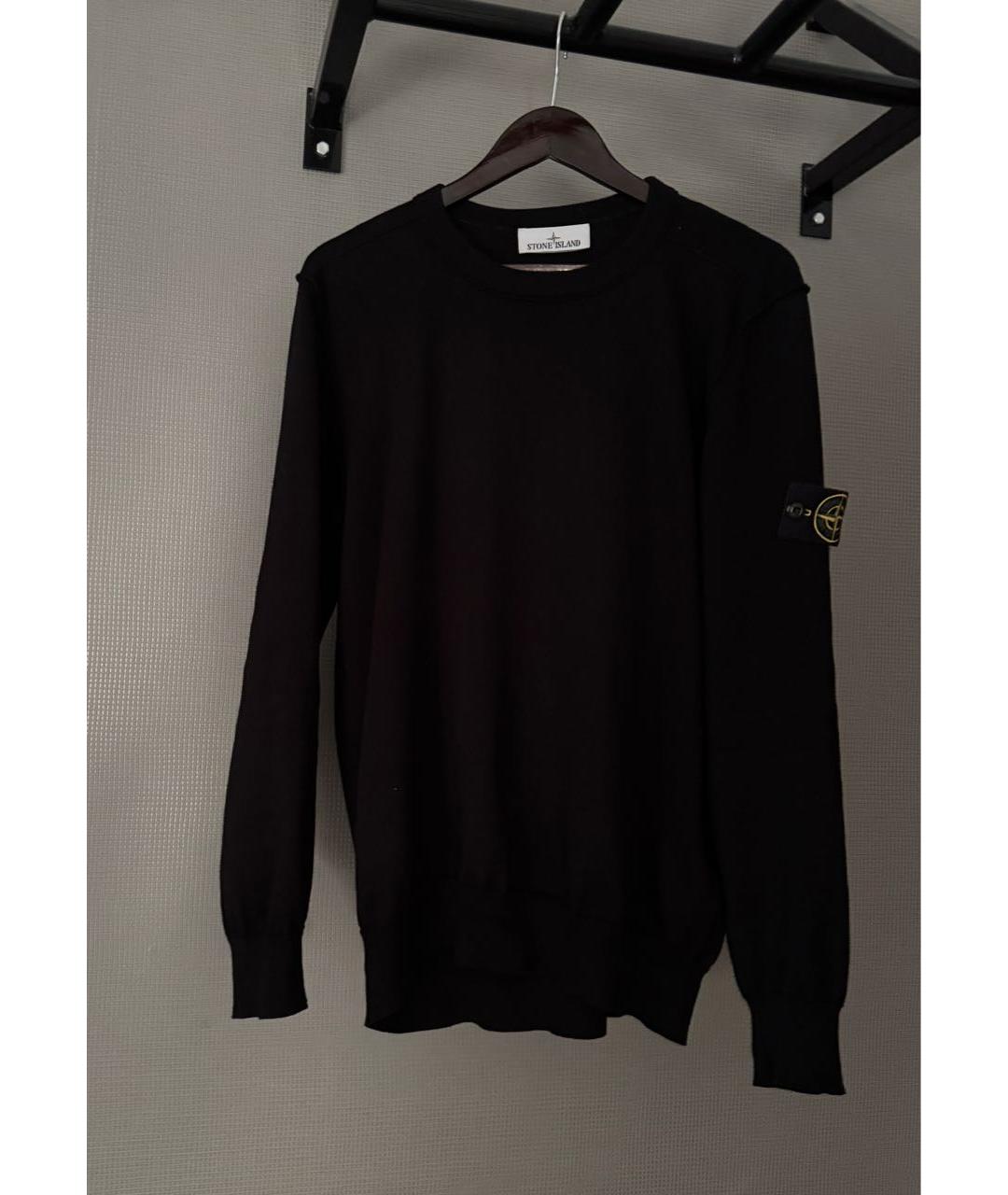 STONE ISLAND Черный хлопковый джемпер / свитер, фото 7