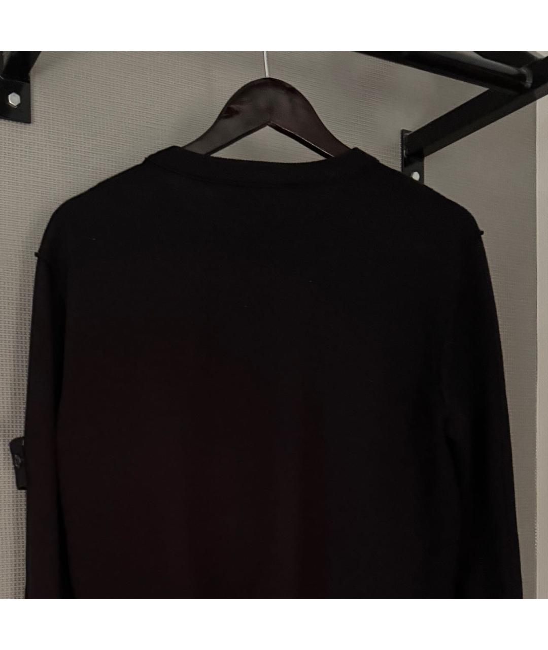 STONE ISLAND Черный хлопковый джемпер / свитер, фото 3
