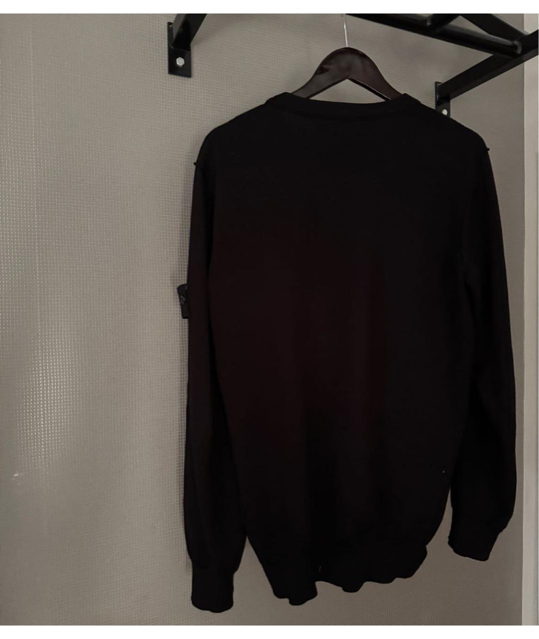 STONE ISLAND Черный хлопковый джемпер / свитер, фото 2