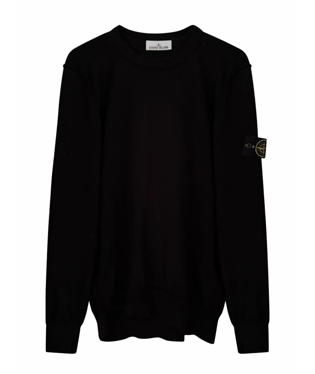 STONE ISLAND Черный хлопковый джемпер / свитер, фото 1