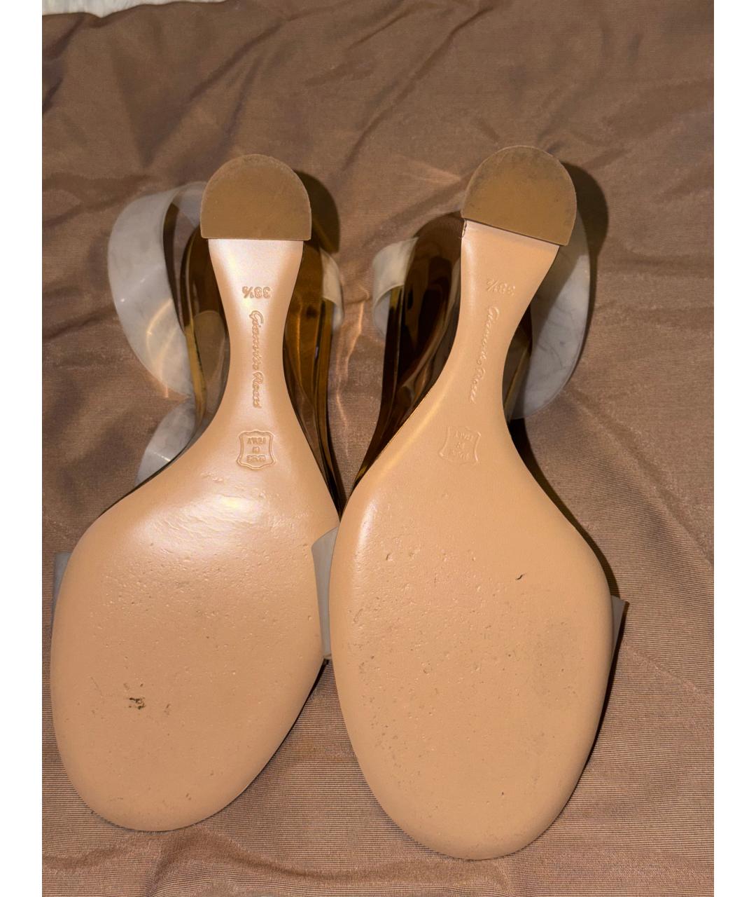 GIANVITO ROSSI Бежевые кожаные босоножки, фото 5