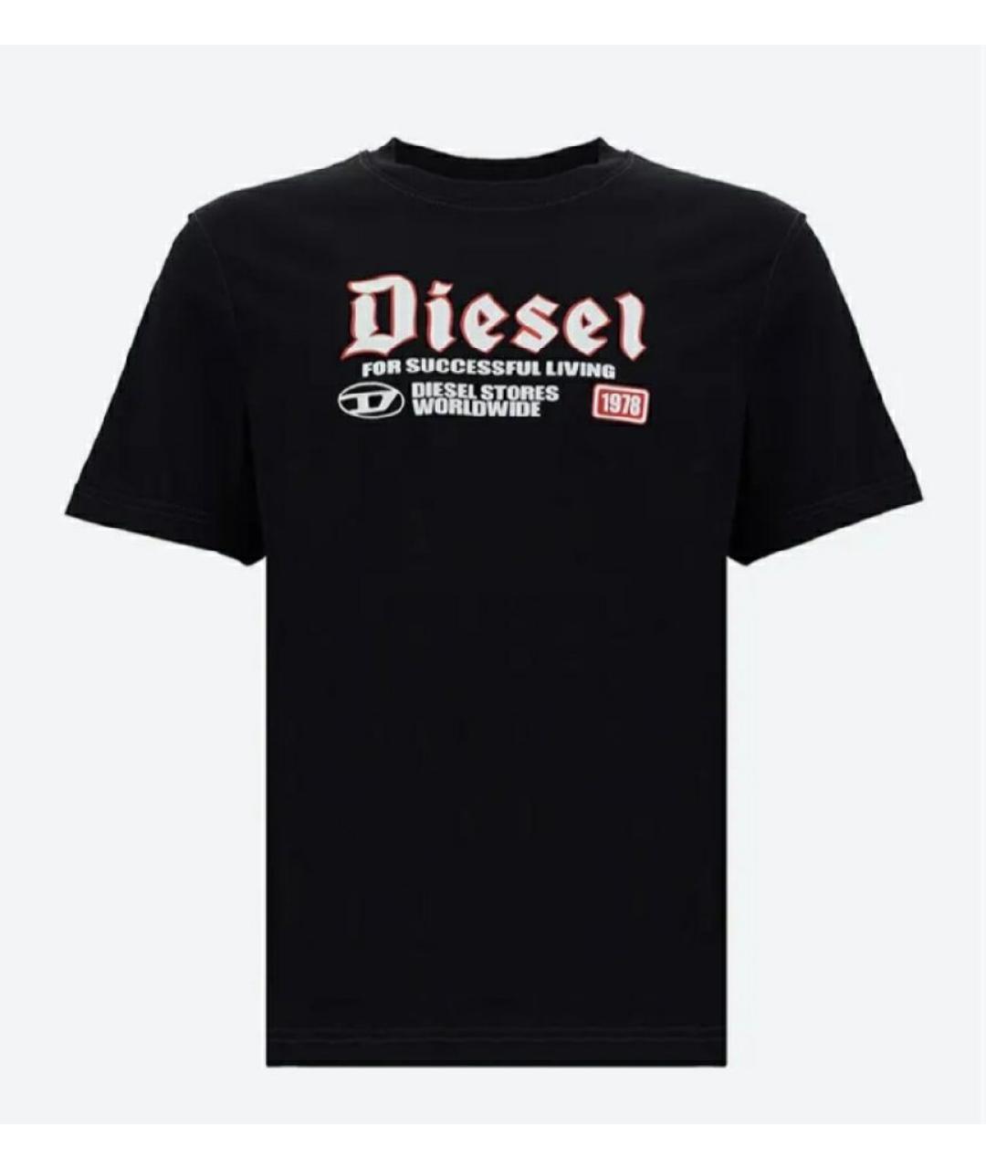 DIESEL Черная хлопковая футболка, фото 1