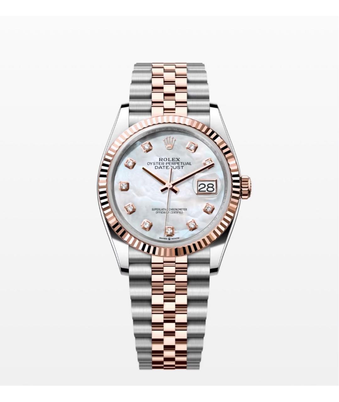 ROLEX Белые часы из розового золота, фото 6