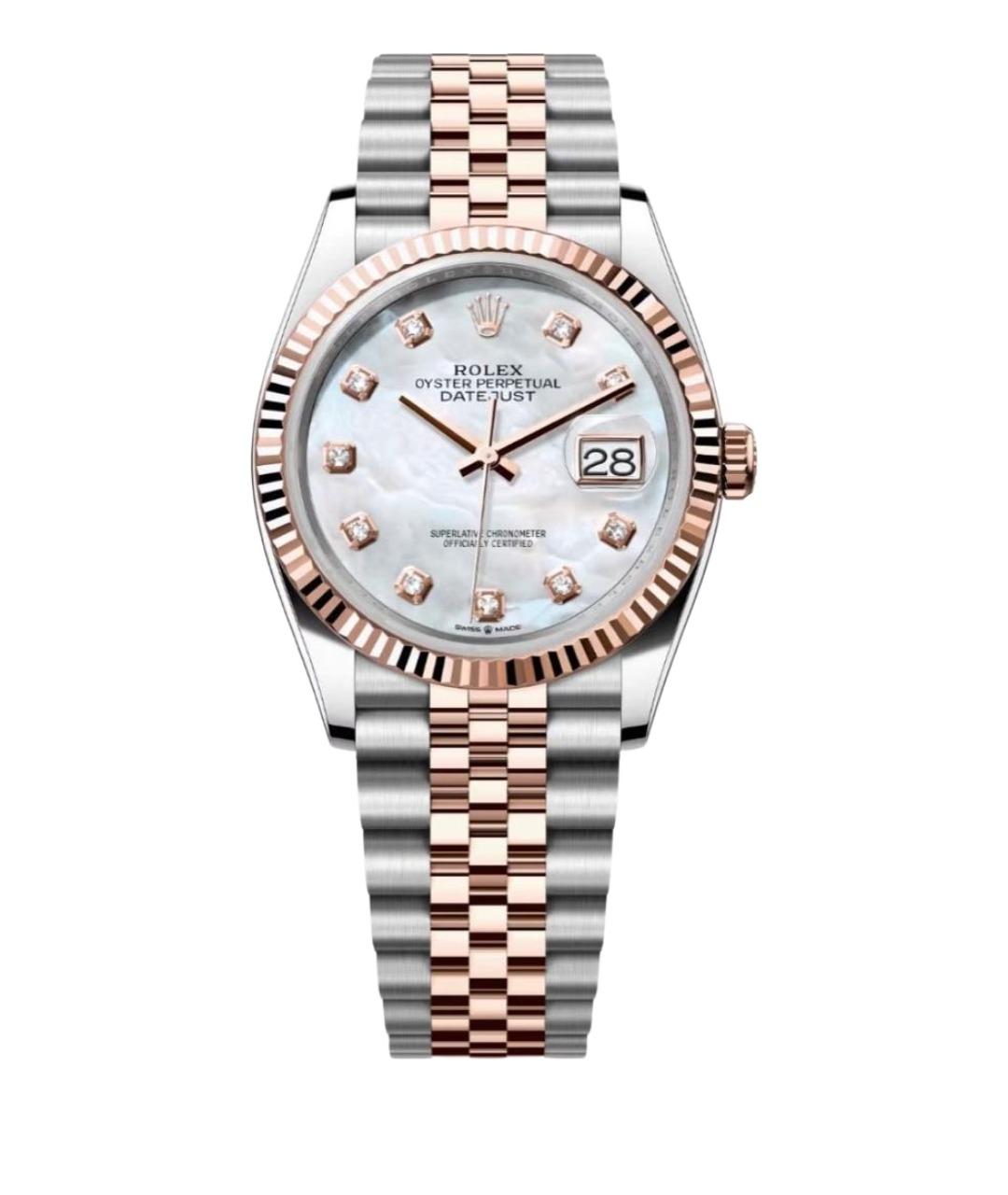 ROLEX Белые часы из розового золота, фото 1