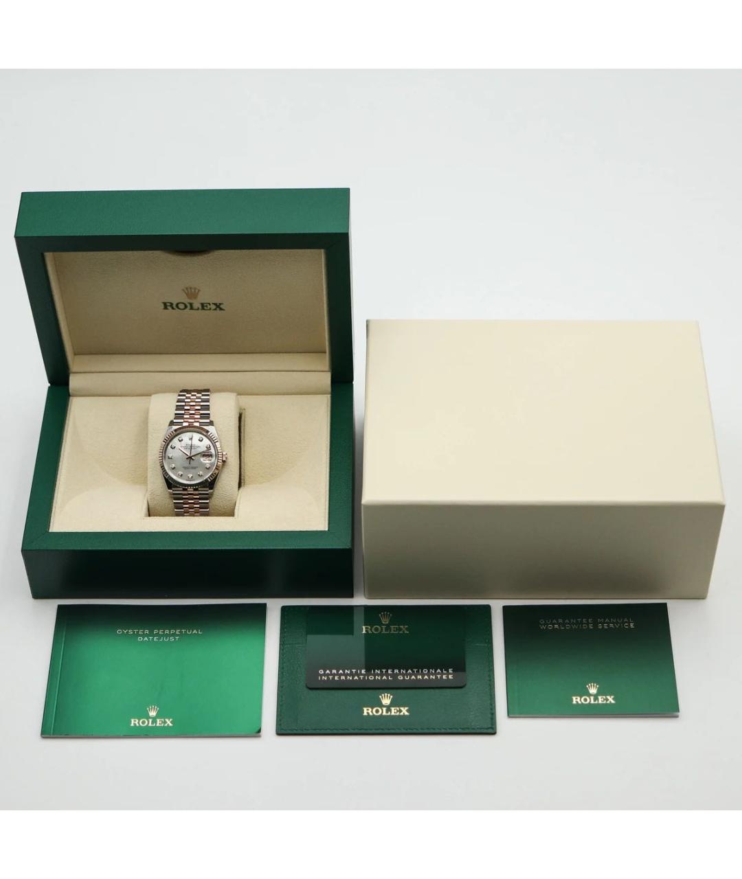 ROLEX Белые часы из розового золота, фото 5