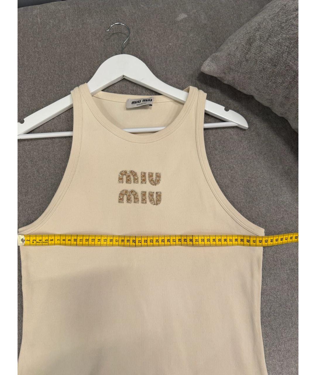 MIU MIU Бежевая майка, фото 3