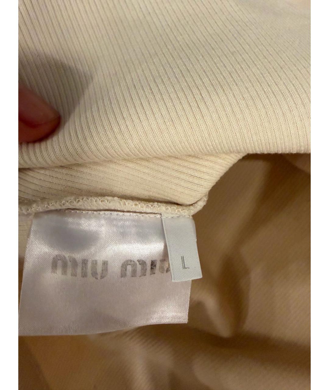 MIU MIU Бежевая майка, фото 4