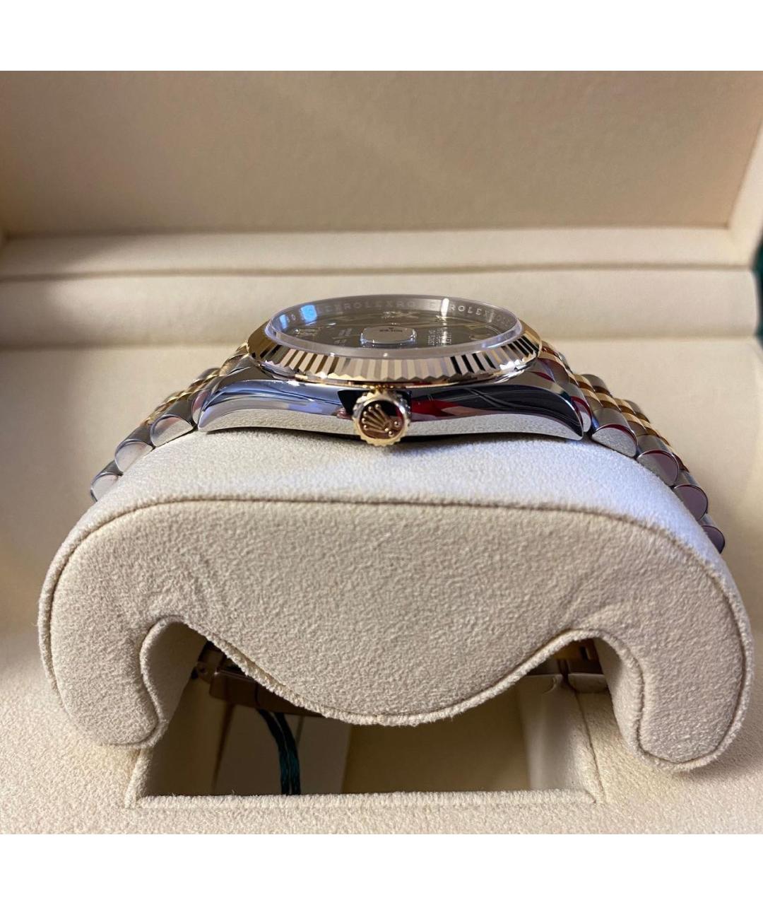 ROLEX Зеленые часы из желтого золота, фото 3