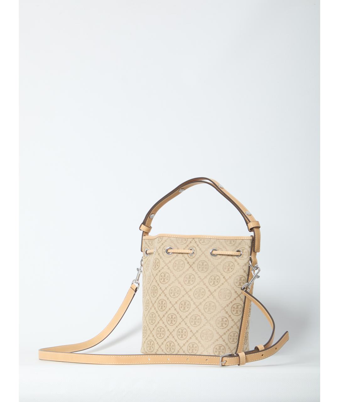 TORY BURCH Бежевая хлопковая сумка через плечо, фото 2
