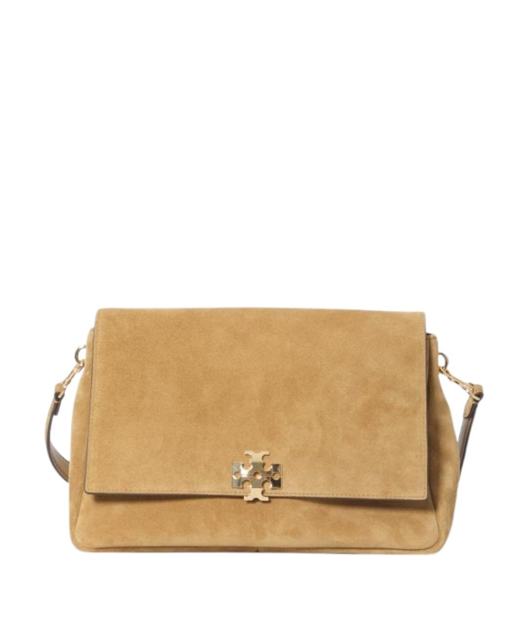 TORY BURCH Бежевая замшевая сумка через плечо, фото 1