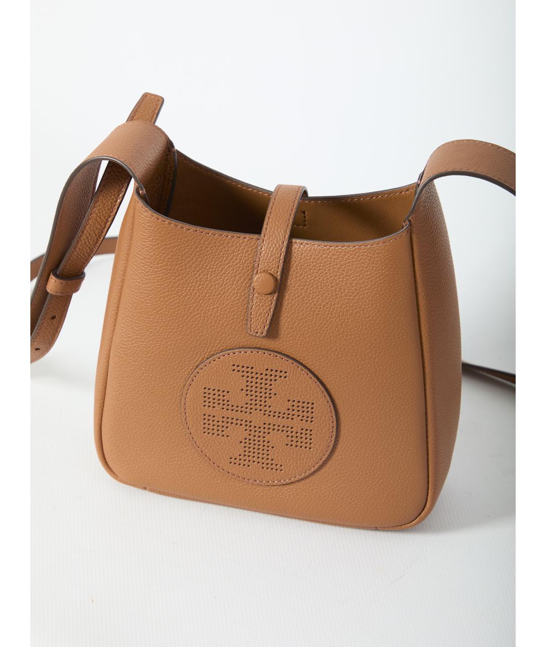 TORY BURCH Коричневая кожаная сумка через плечо, фото 4