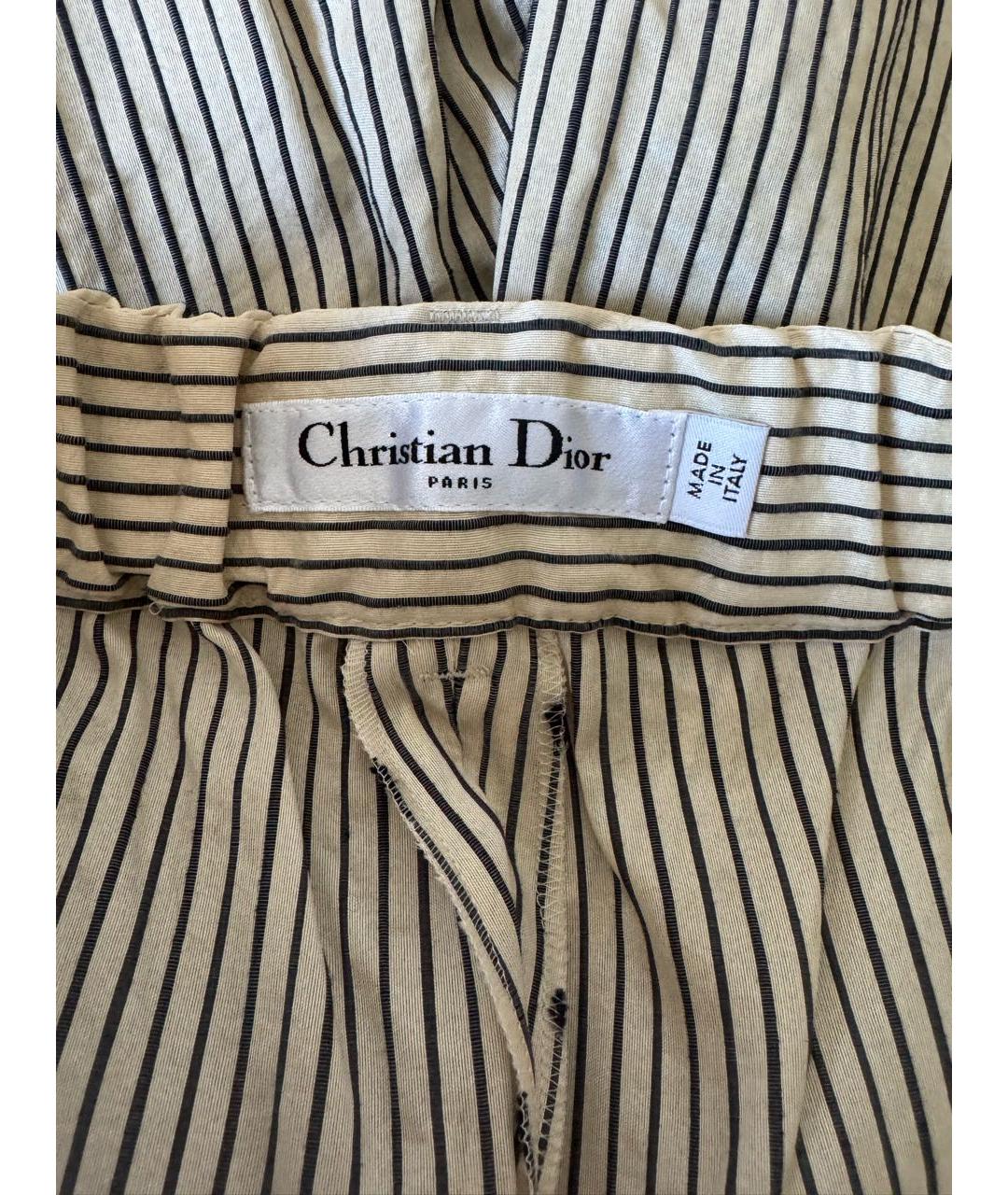 CHRISTIAN DIOR Белые шелковые прямые брюки, фото 3