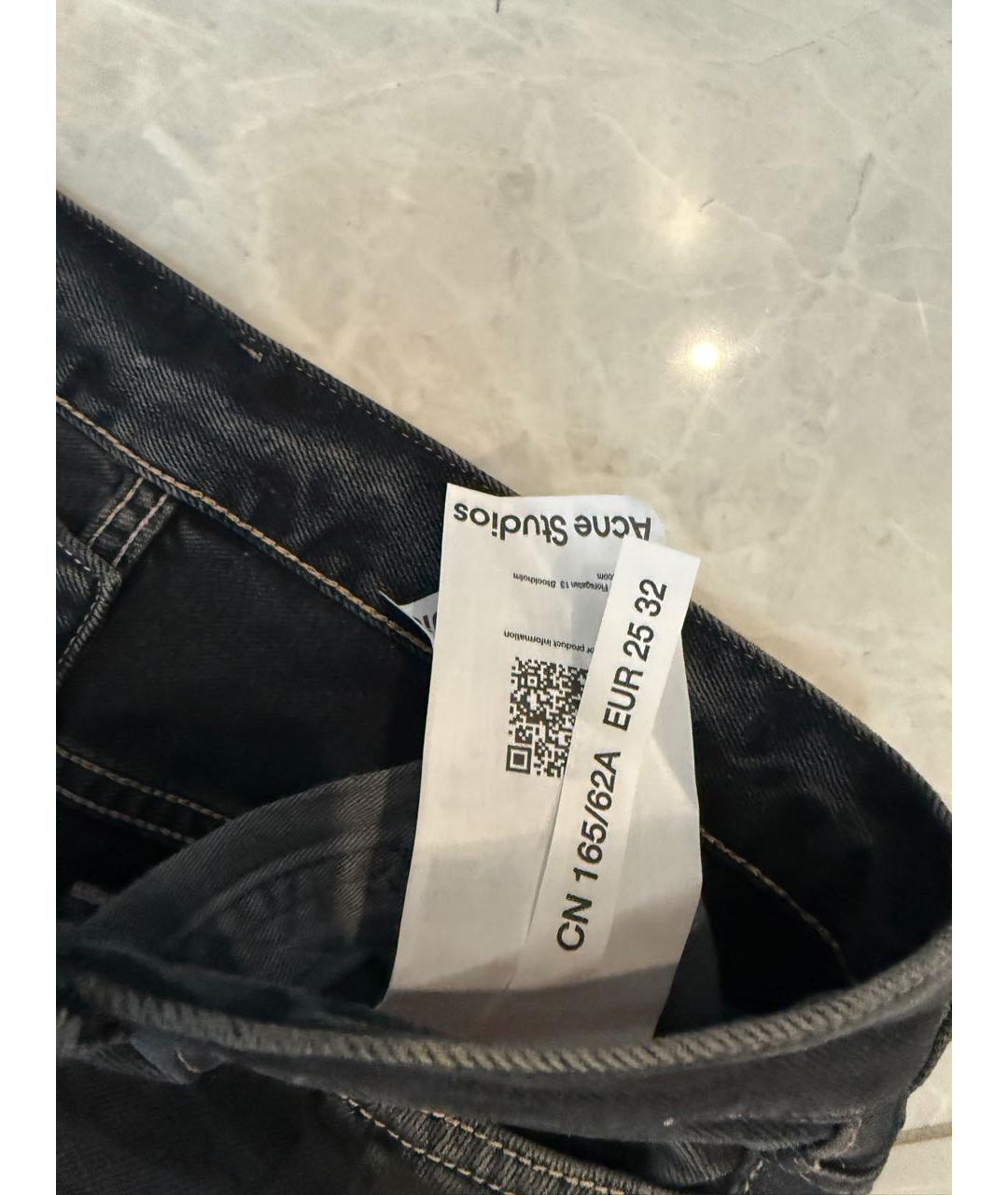ACNE STUDIOS Антрацитовые хлопковые прямые джинсы, фото 7