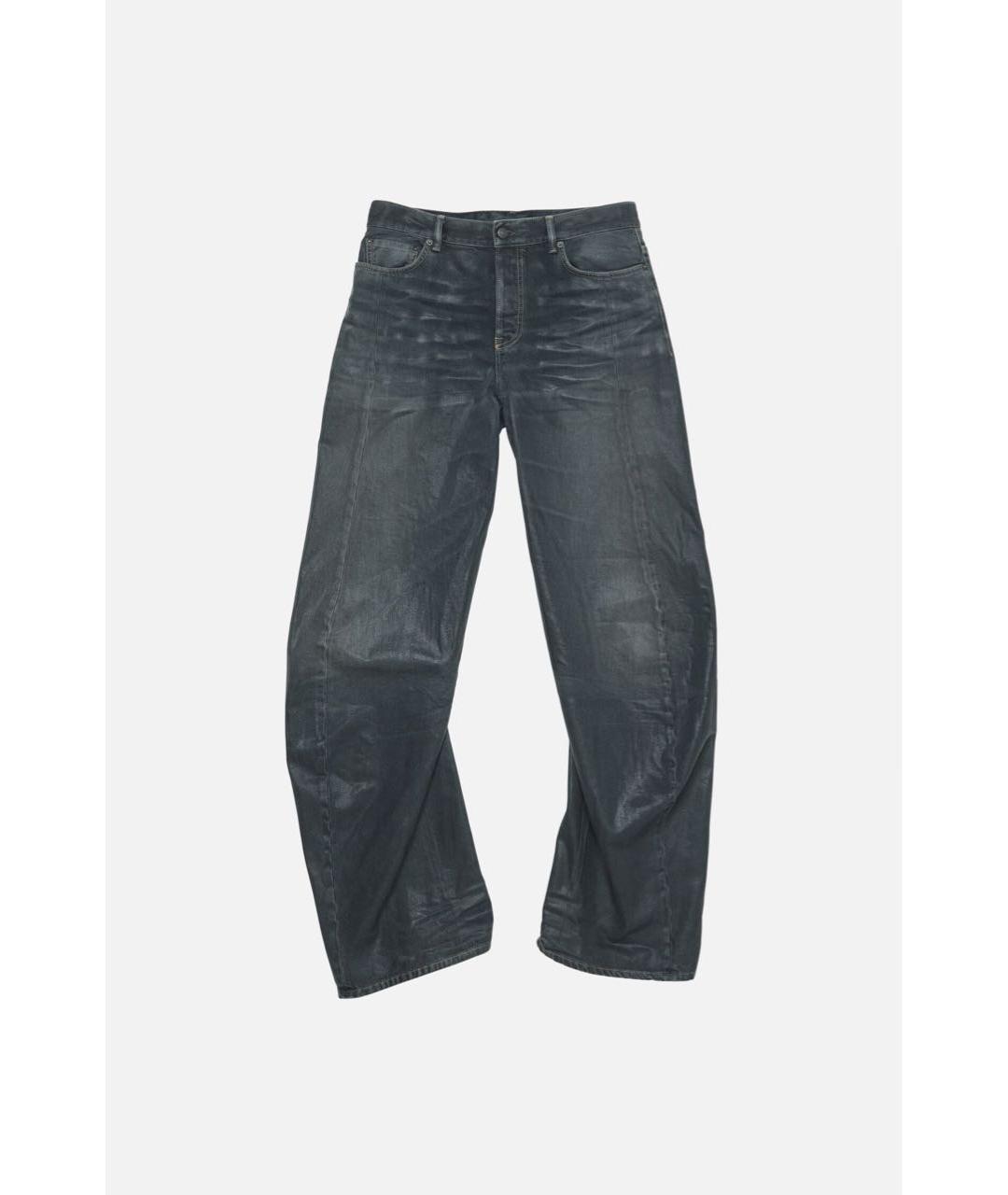 ACNE STUDIOS Антрацитовые хлопковые прямые джинсы, фото 4