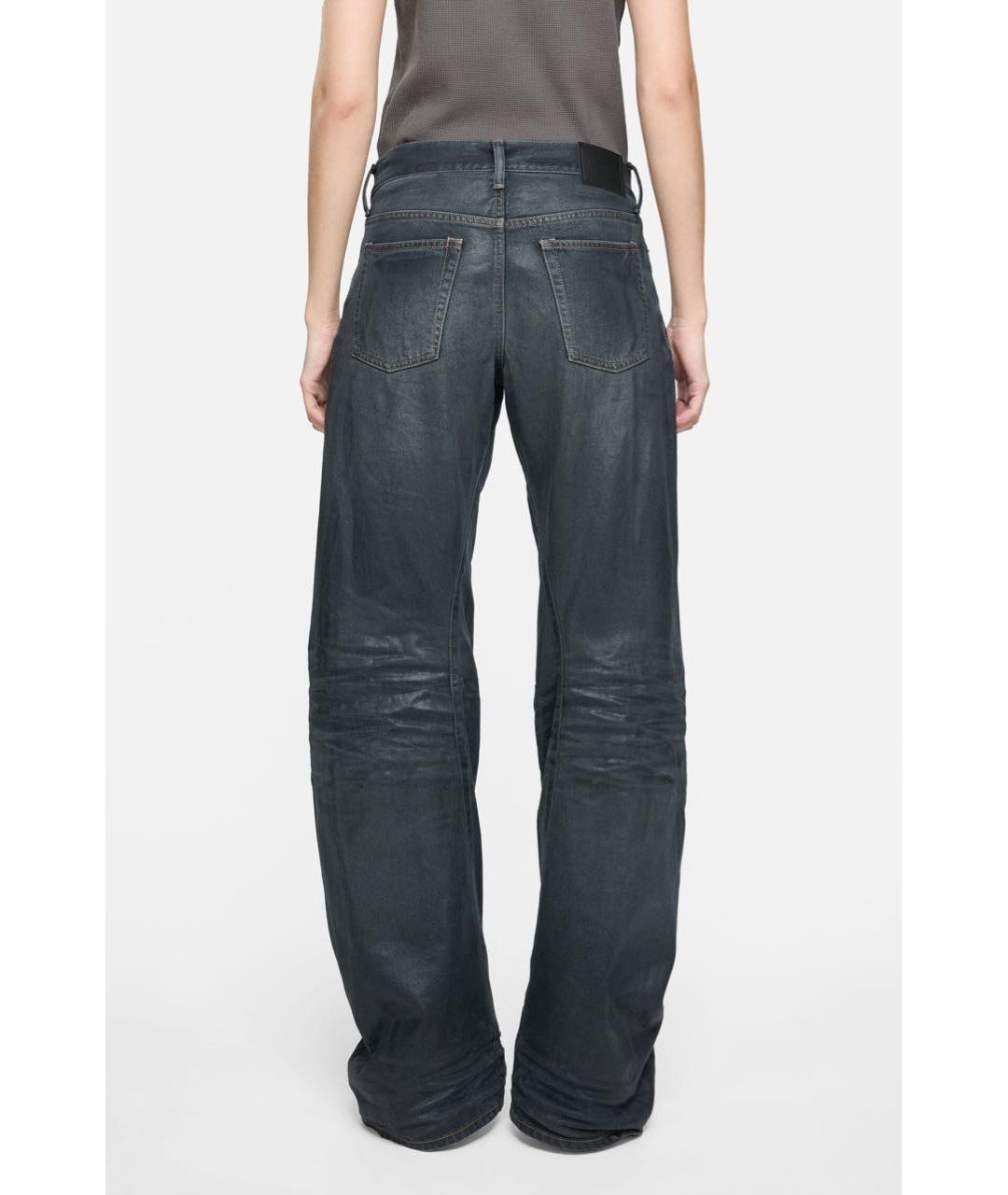 ACNE STUDIOS Антрацитовые хлопковые прямые джинсы, фото 1