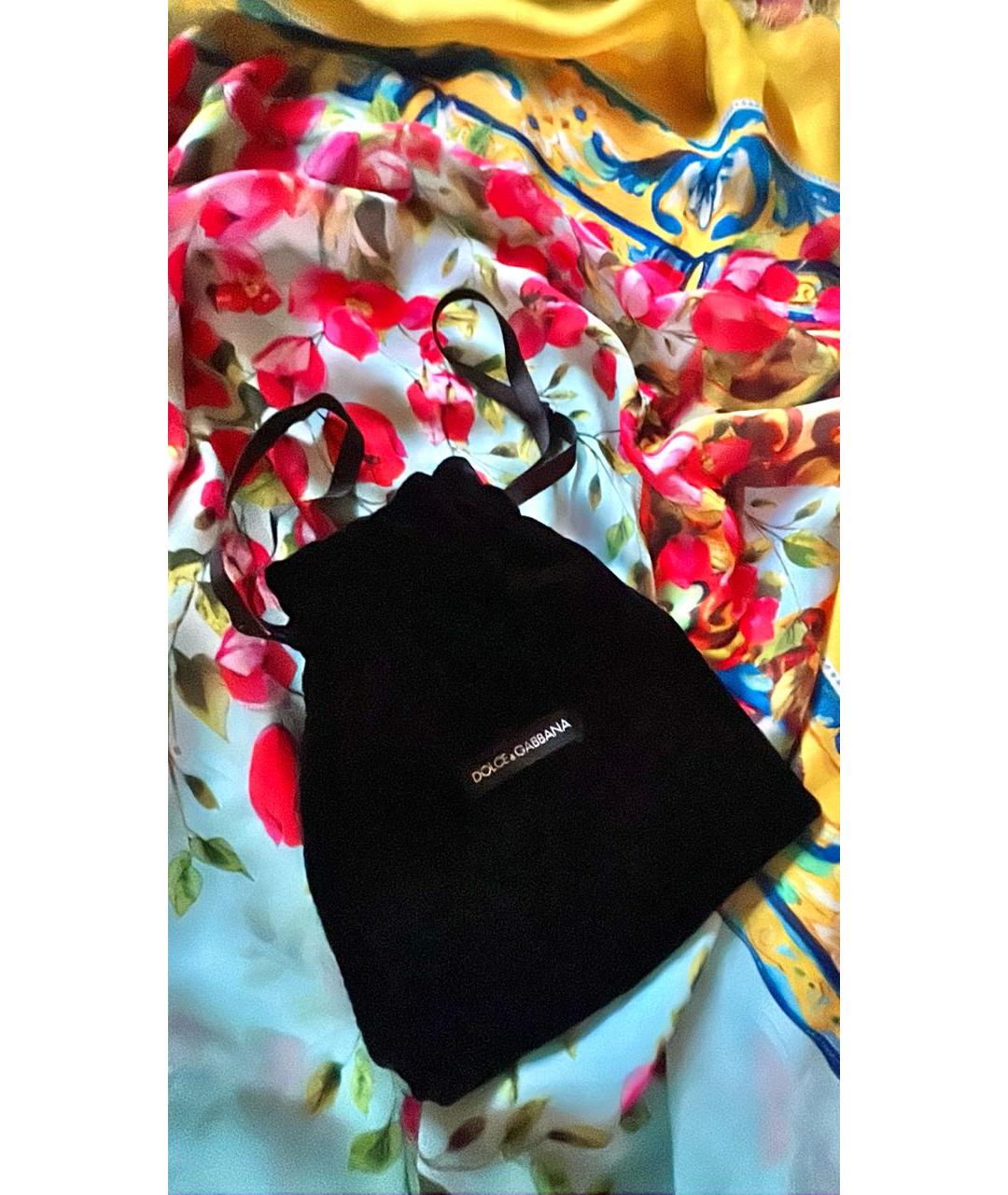 DOLCE&GABBANA Желтый шелковый шарф, фото 2