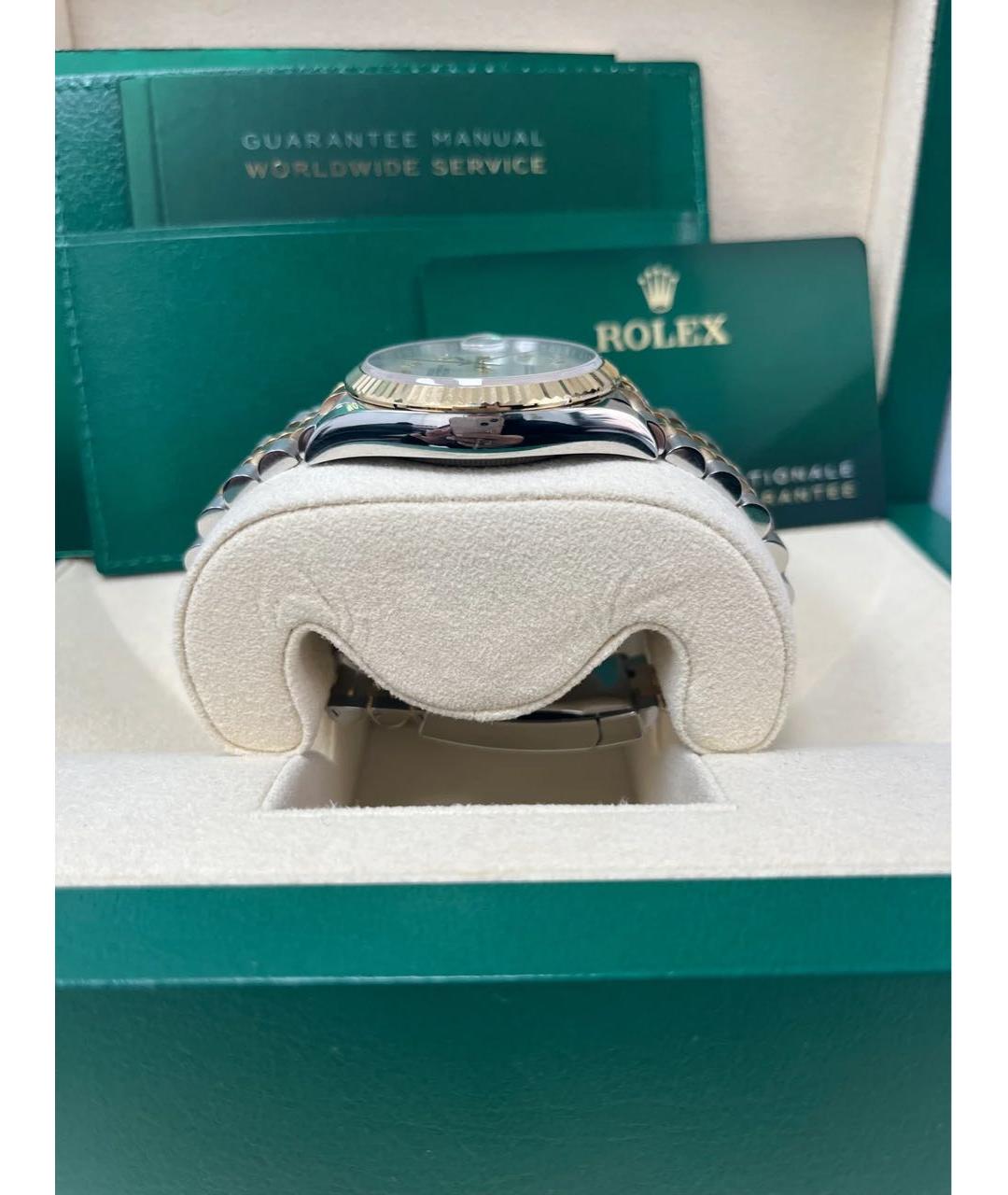 ROLEX Белые часы из желтого золота, фото 4