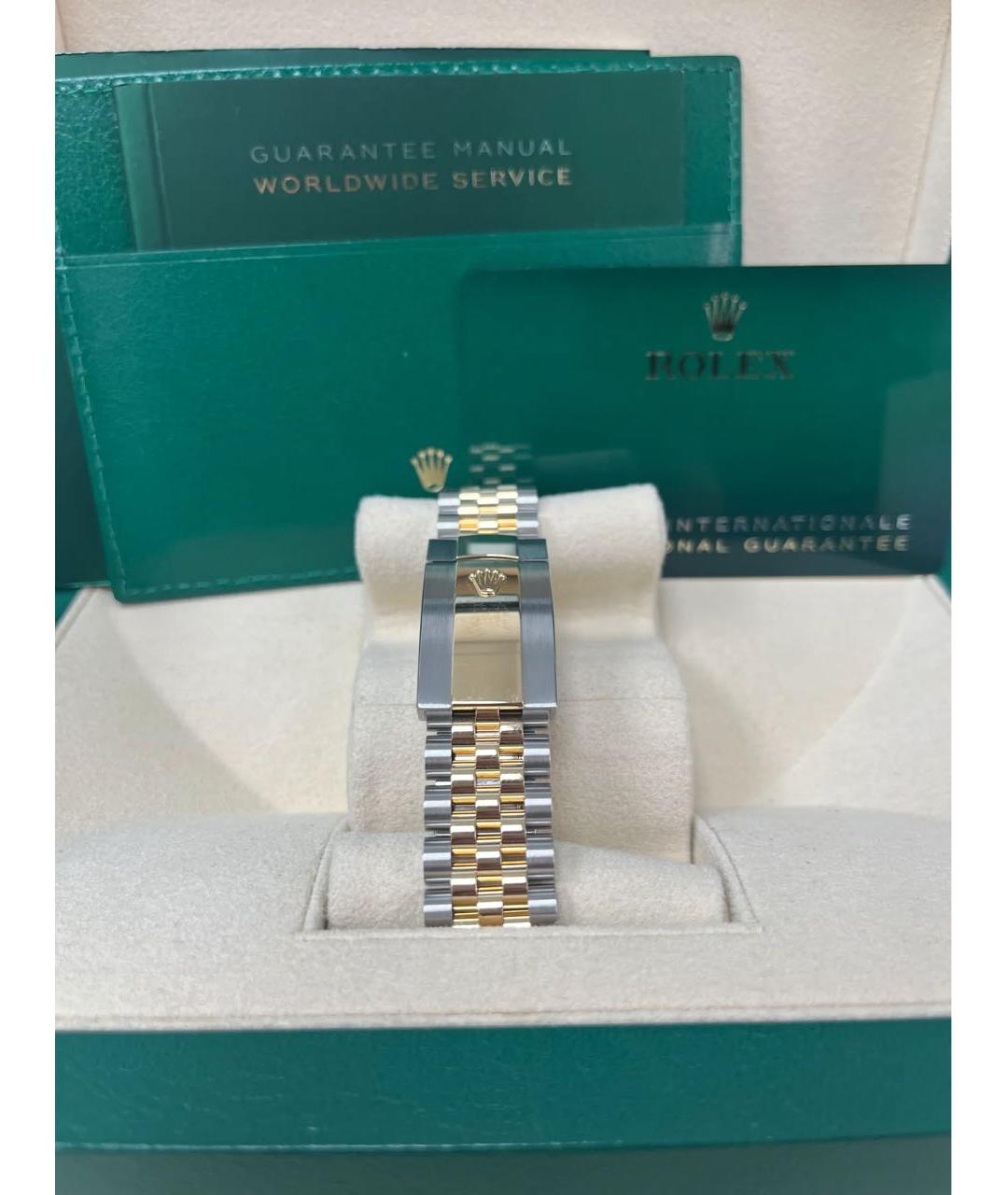 ROLEX Белые часы из желтого золота, фото 5
