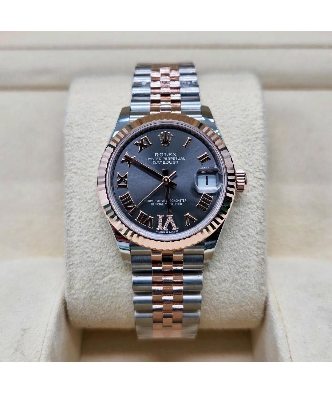 ROLEX Серые часы из розового золота, фото 2