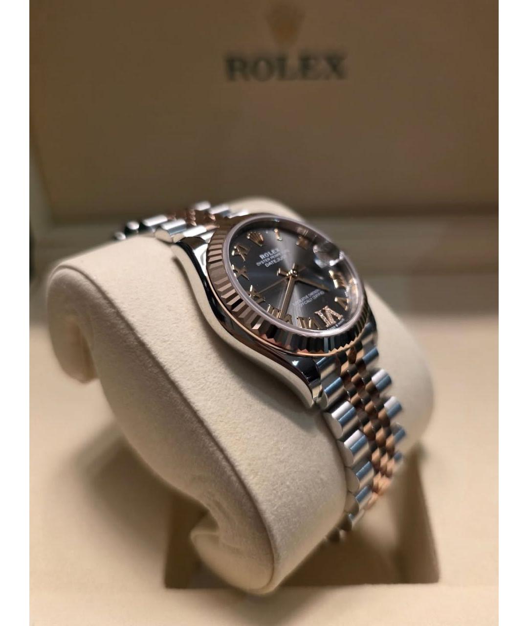 ROLEX Серые часы из розового золота, фото 4
