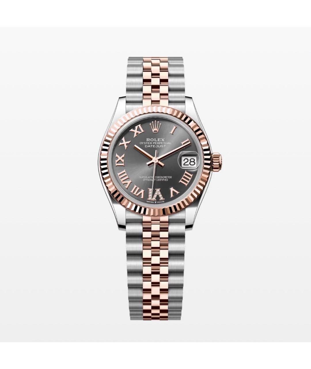 ROLEX Серые часы из розового золота, фото 7