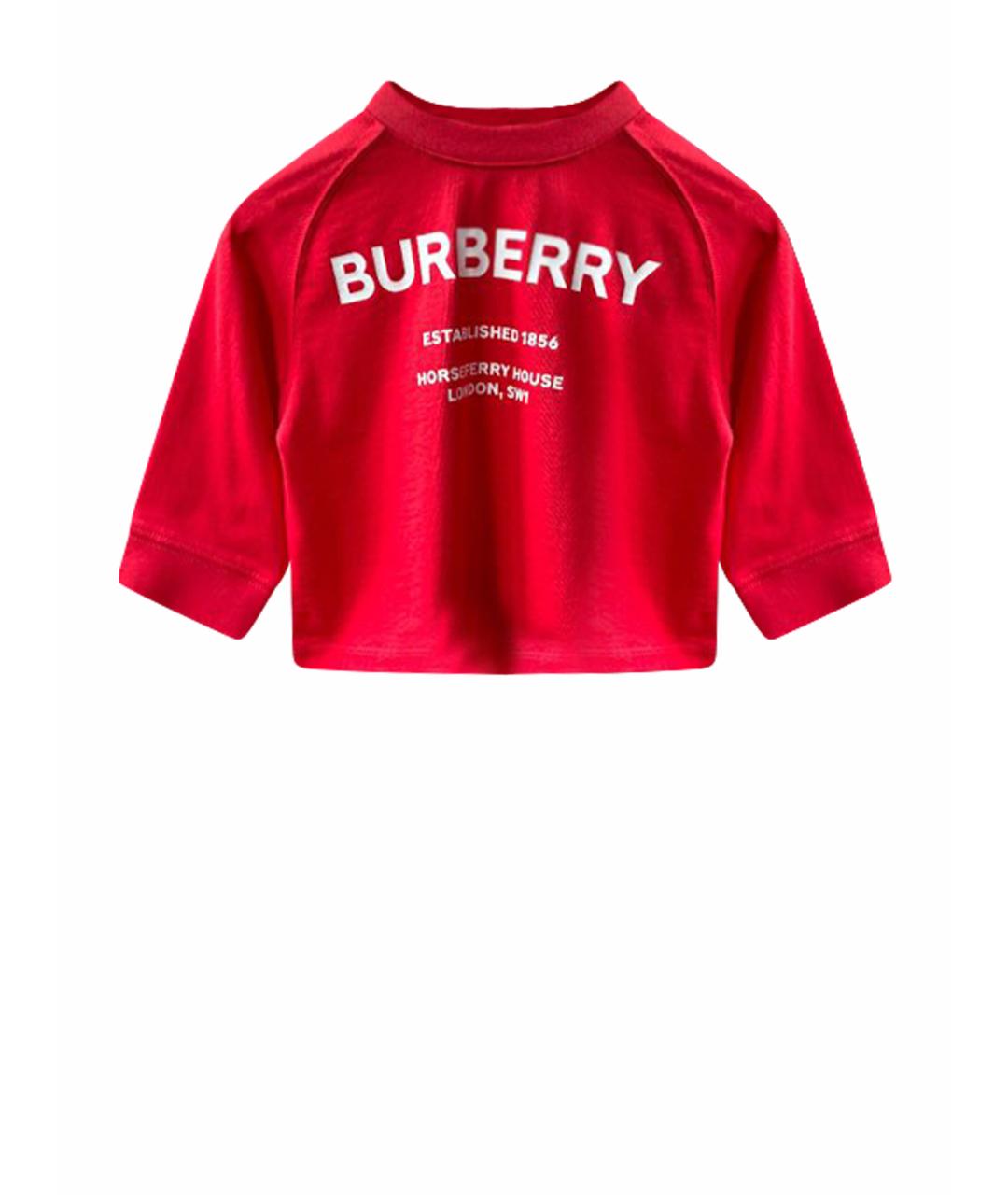 BURBERRY Красная детская футболка, фото 1