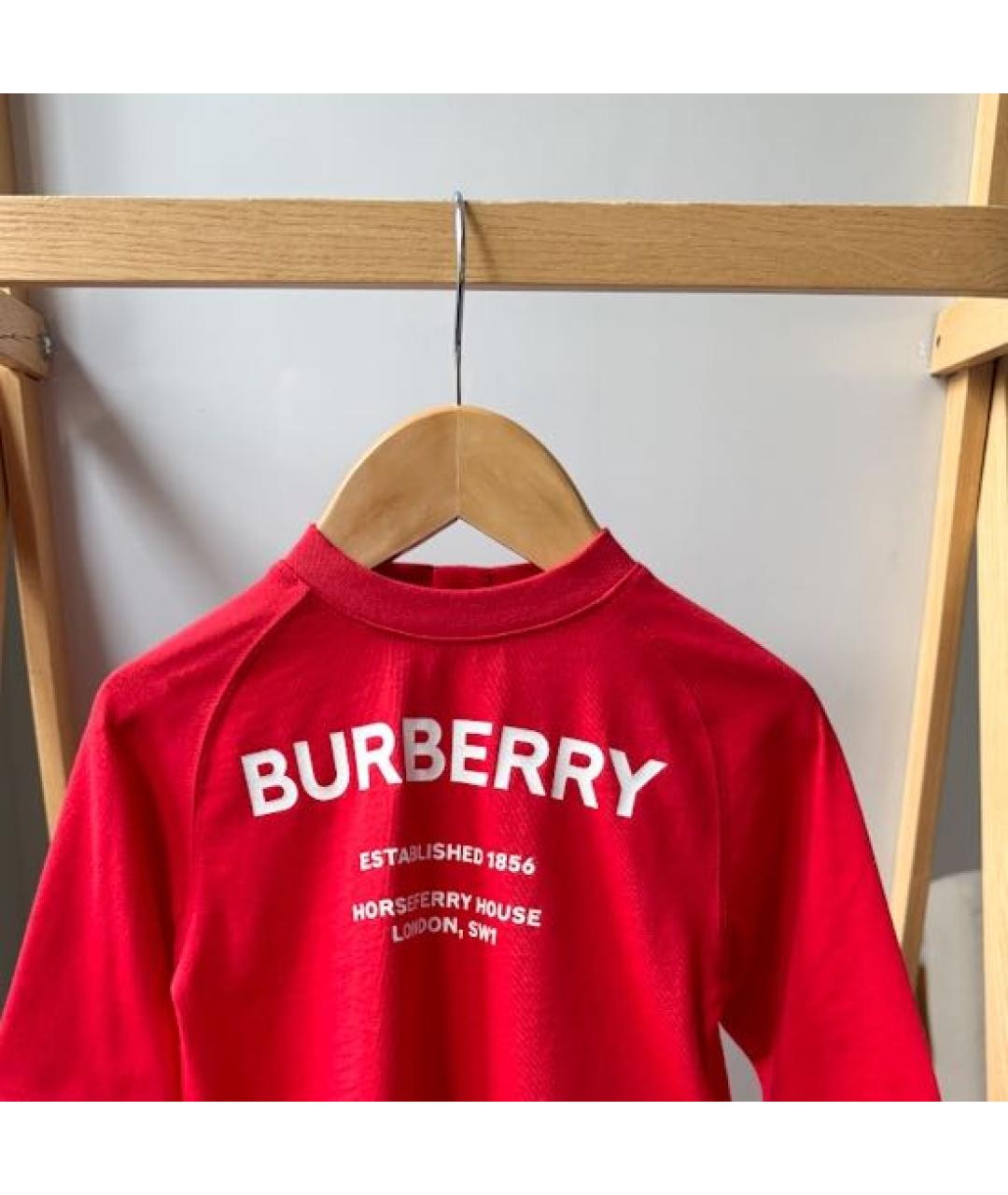 BURBERRY Красная детская футболка, фото 3