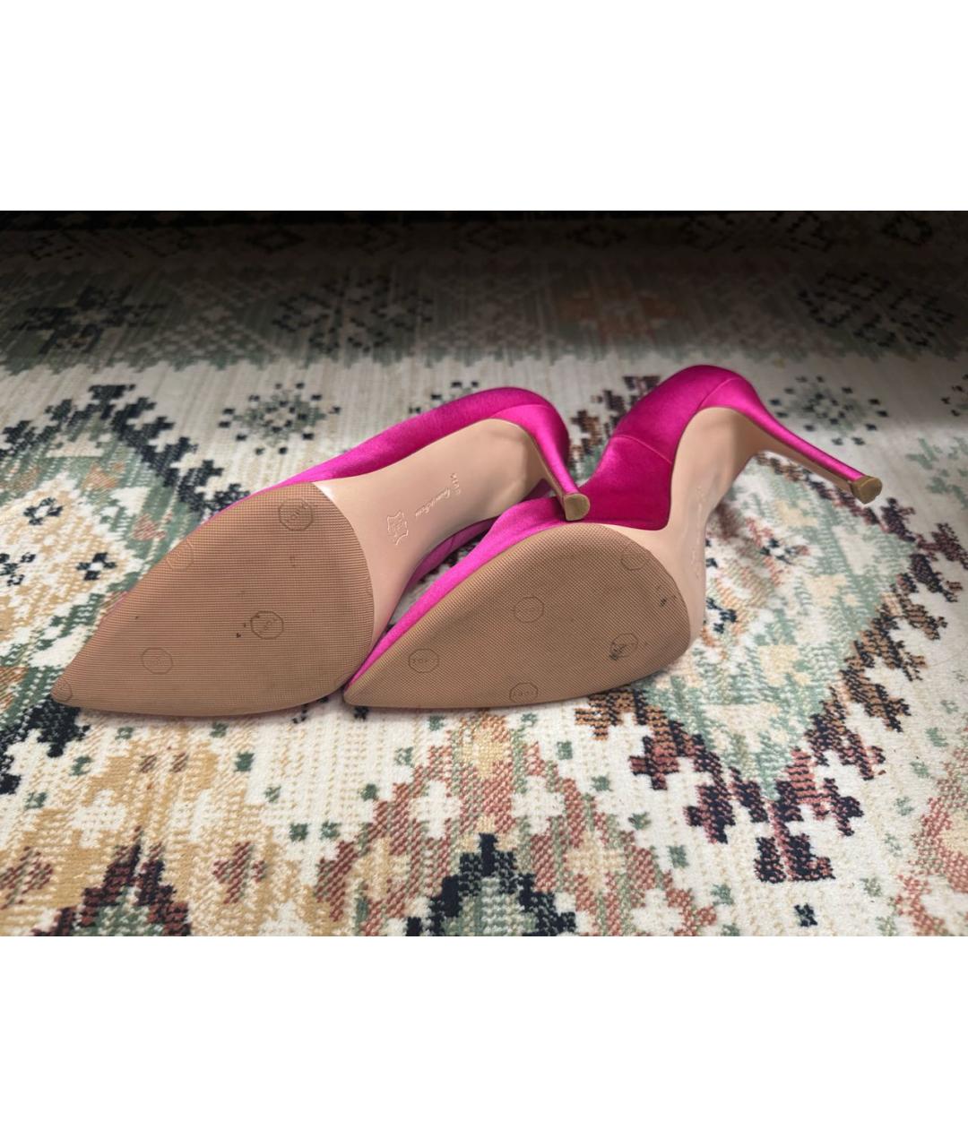 GIANVITO ROSSI Розовые текстильные туфли, фото 5