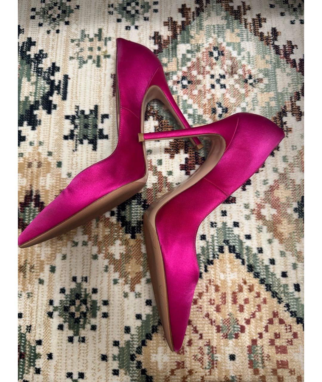 GIANVITO ROSSI Розовые текстильные туфли, фото 3