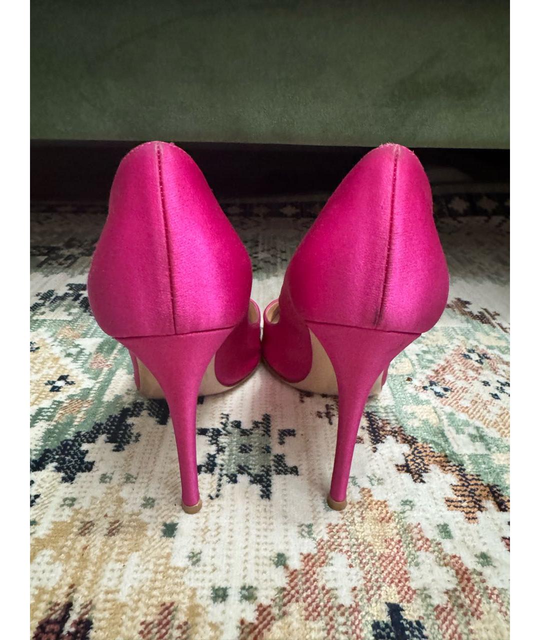 GIANVITO ROSSI Розовые текстильные туфли, фото 4