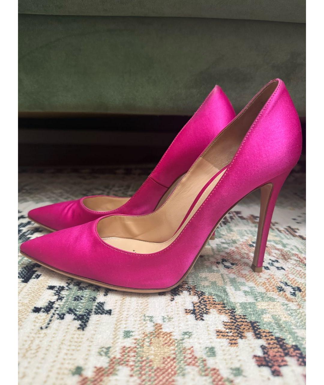 GIANVITO ROSSI Розовые текстильные туфли, фото 6