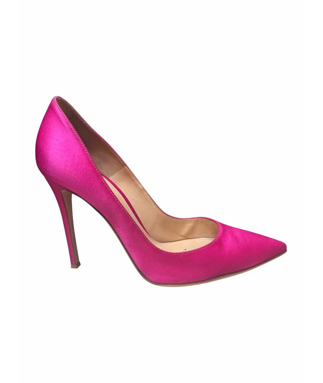 GIANVITO ROSSI Розовые текстильные туфли, фото 1