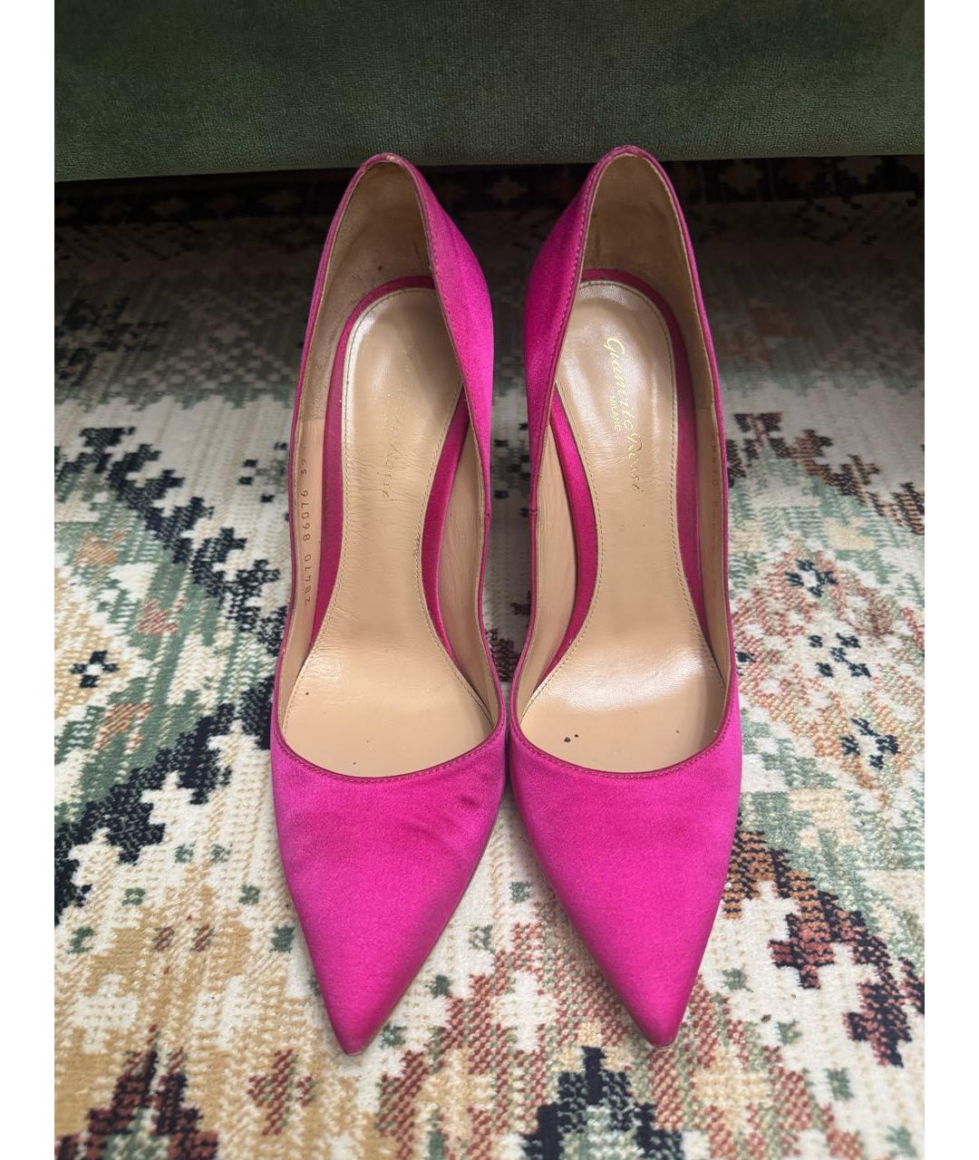 GIANVITO ROSSI Розовые текстильные туфли, фото 2
