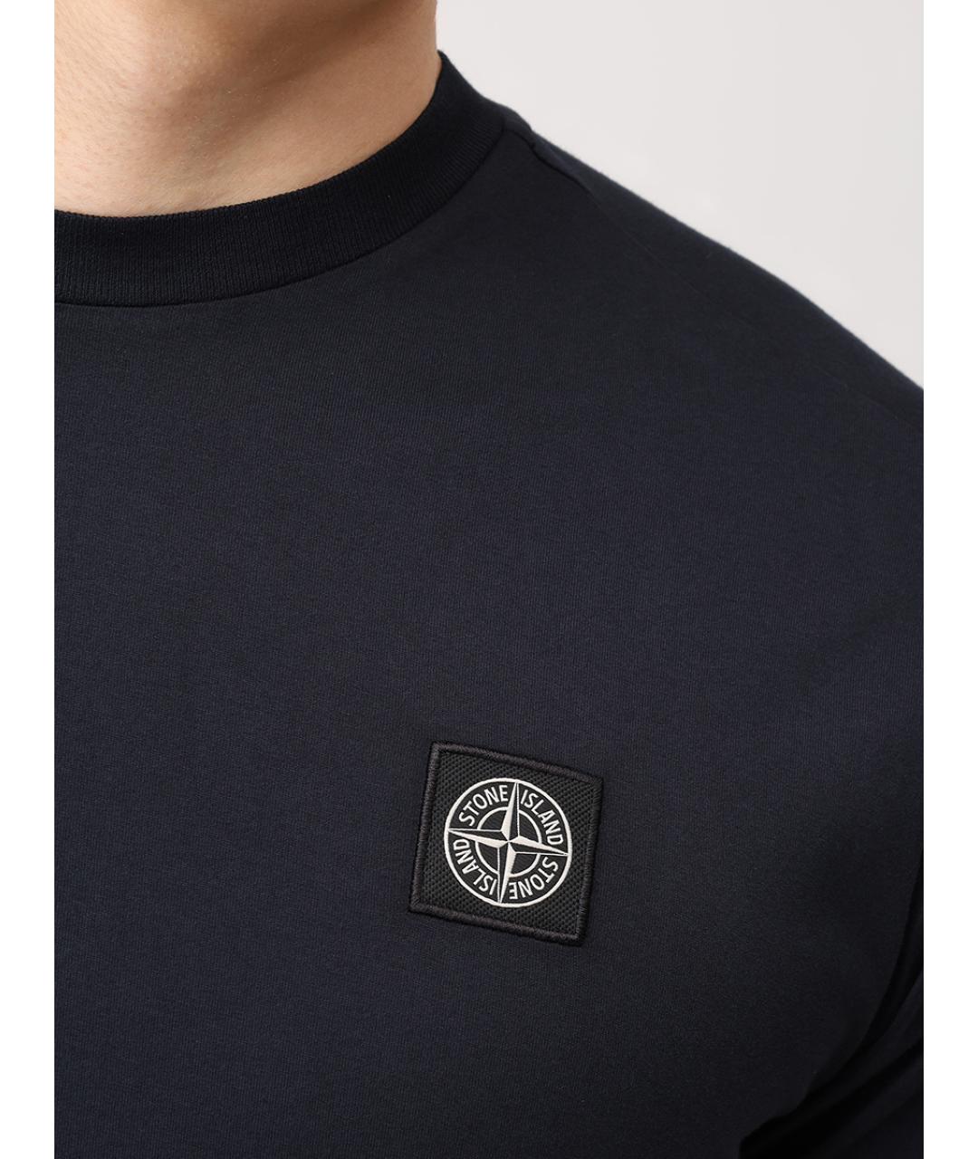 STONE ISLAND Синяя хлопковая футболка, фото 5